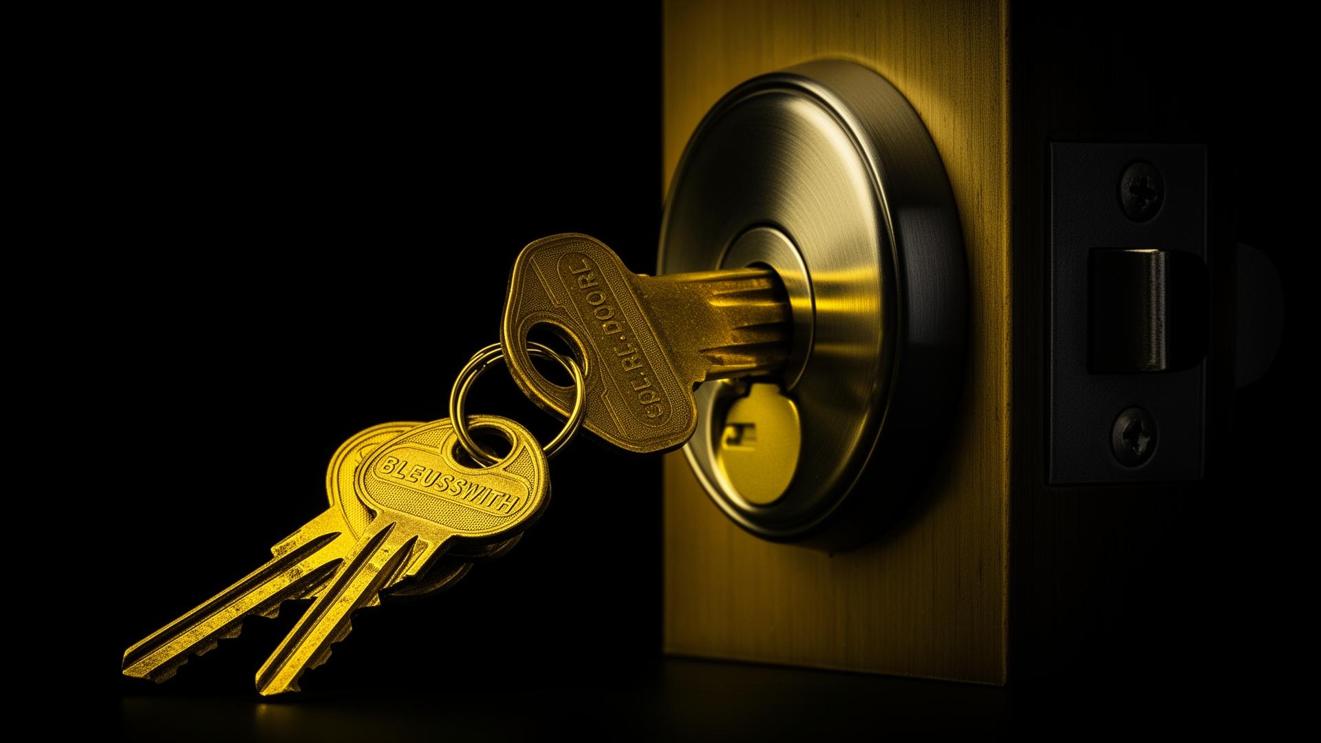 Locksmith keys and deadbolt